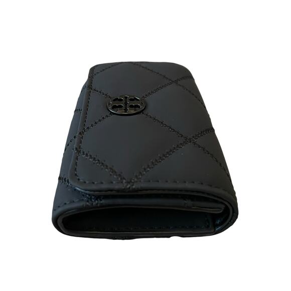 TORY BURCH Willa Matte Card Case 150057 Leather Black Quilted Small NEW - Picture 6 of 16